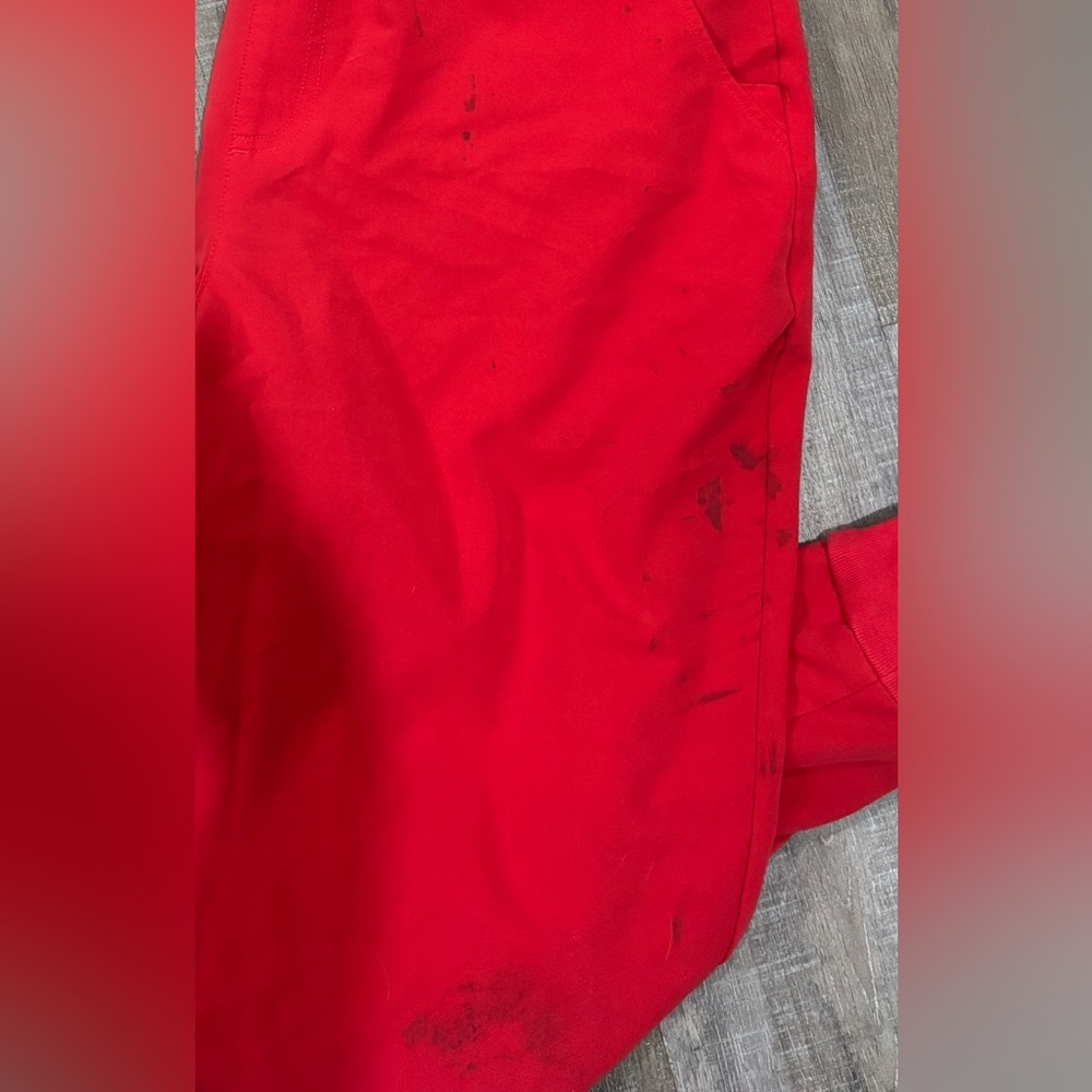 Figs Neon Red Jogger Scrub Pants - Picture 3 of 3